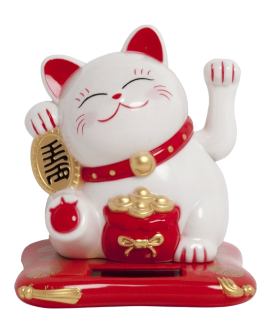 NF, Fortune Cat White Solar 10.5cm (1)