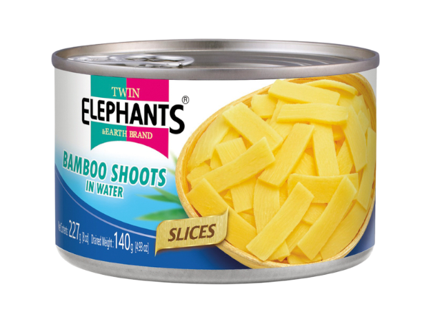 Bamboo Shoots slices in water 227g (Twin Elephants Brand)