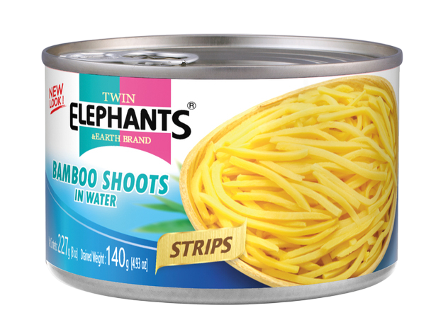 Bamboo Shoot Strips in water 227g (Twin Elephants Brand)