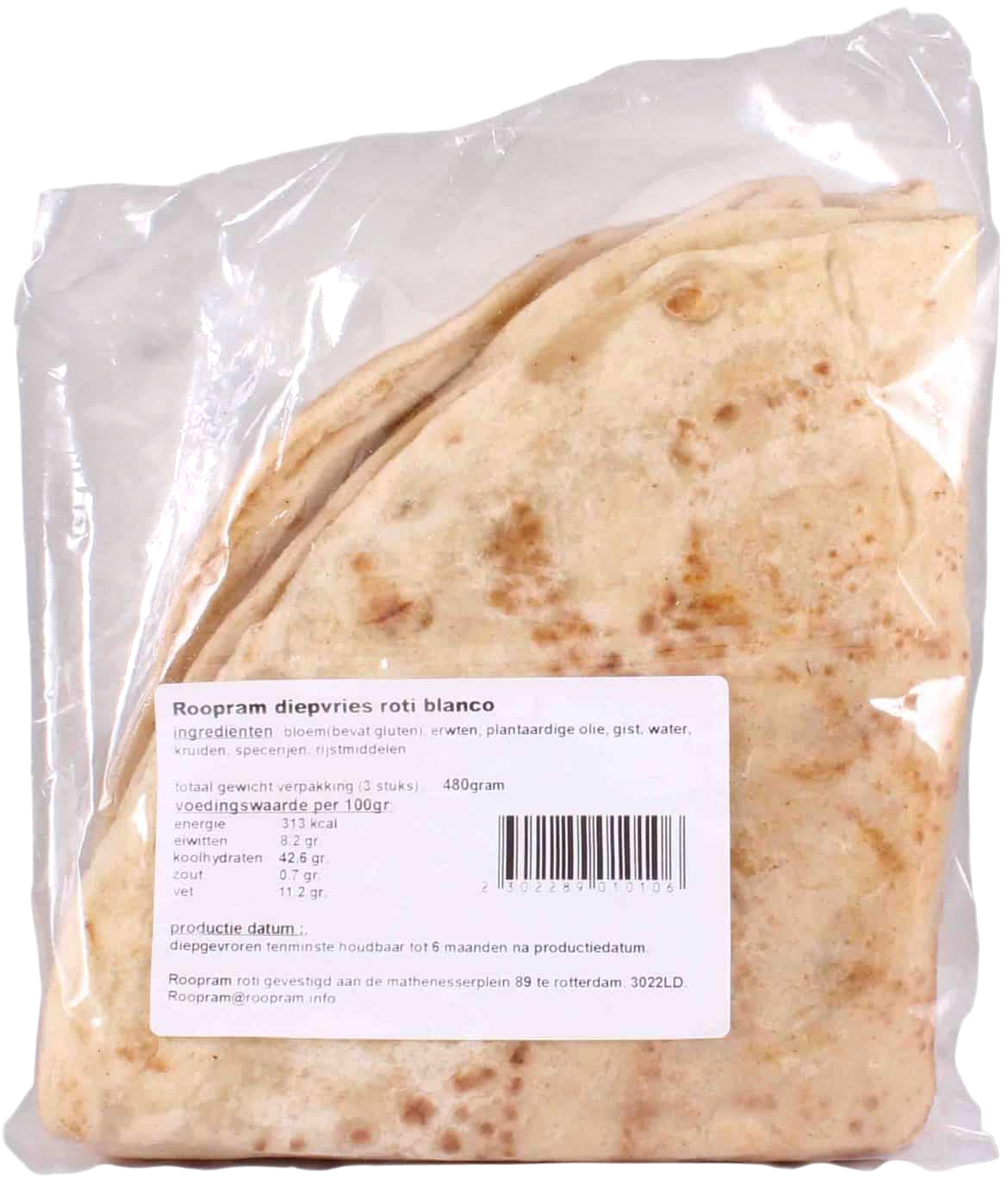 Roopram Roti 3x Diepvries Blanco's 480g