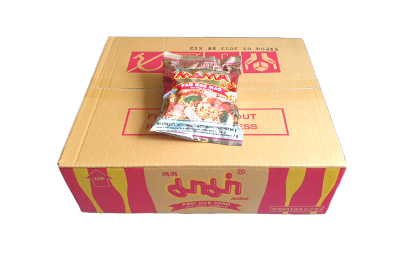 Instant Noodles Pad Kee Maoมาม่าผัดขี้เมา30PKGSx60g (Mama Brand)