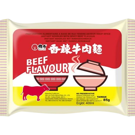 WEI LIH  Instant Noodle Beef Flavor 65g