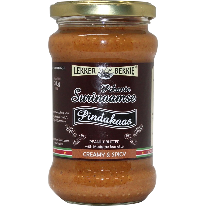 Pikante Surinaamse Pindakaas 290ml (Lekker Bekkie Brand)