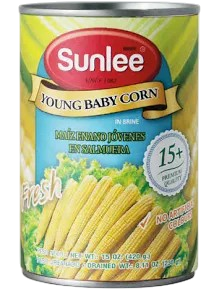 Young Baby Corn in Brine 230g Sunlee