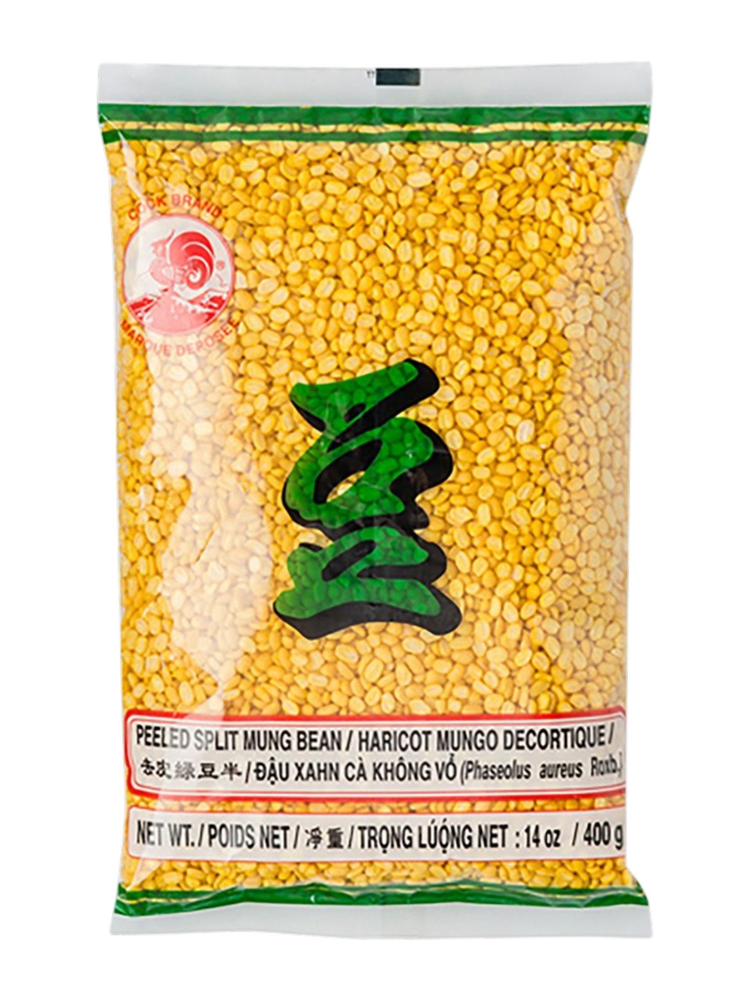 Peeled Split Mung Bean 400g (Cock Brand)